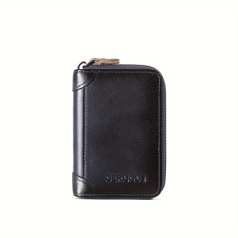[vendor] Genuine Leather Credit Card Holder Zipper Card Bag With
