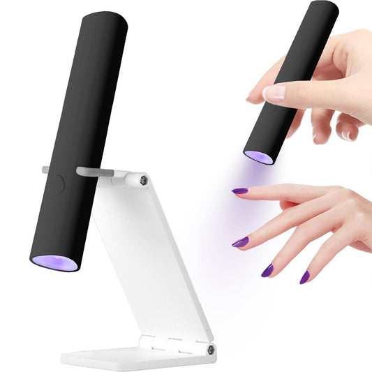 [vendor] Mini UV LED Nail Lamp Handheld With Stand, Portable Nail