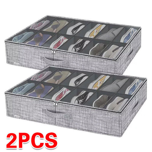 [vendor] Under Bed Shoe Box 12 Pairs Storage Organiser Closet
