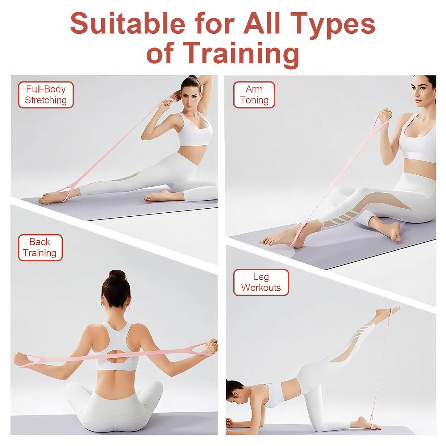 [vendor] 1P 8-shaped Silicone Yoga Resistance Band - Elastic