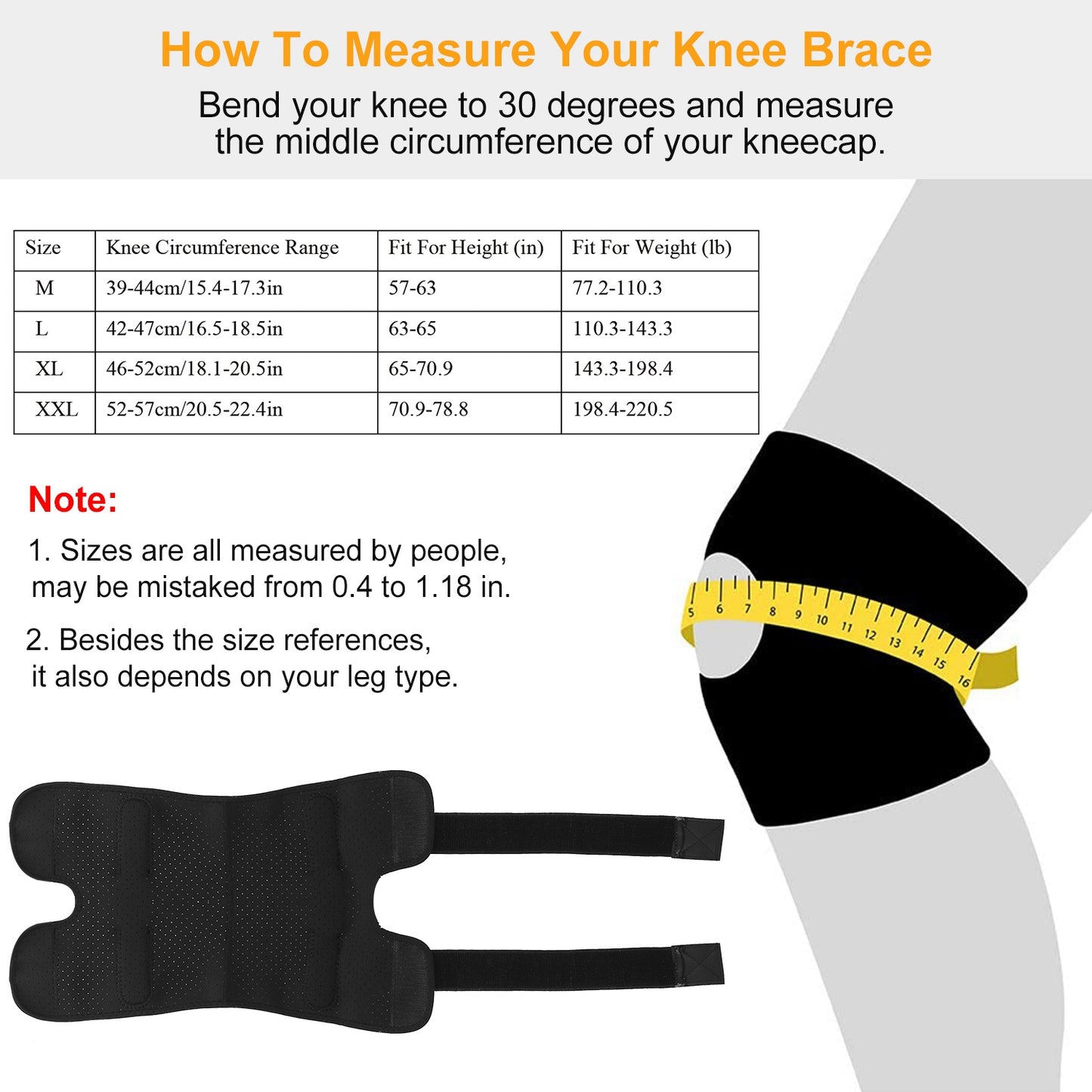 [vendor] Sport Knee Brace Adjustable Open Patella Knee Support