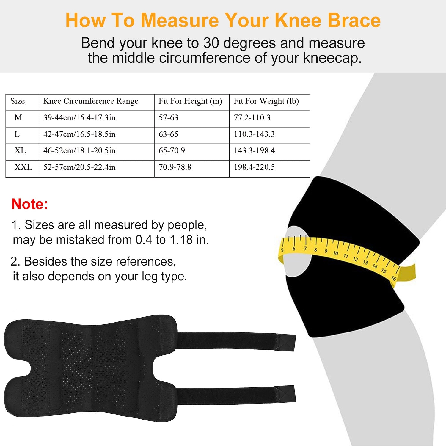 [vendor] Sport Knee Brace Adjustable Open Patella Knee Support