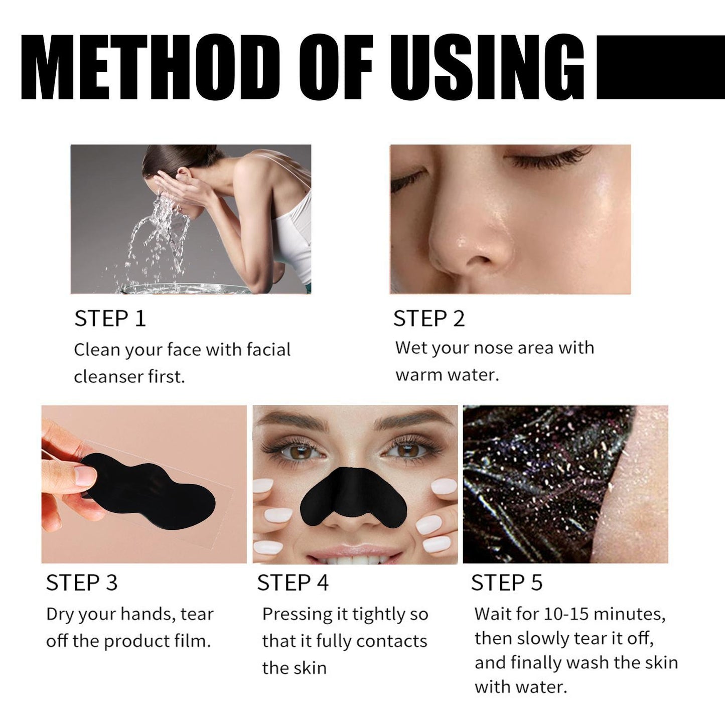 [vendor] 10 Pcs Blackhead Nose Patch Nose Pore Cleansing Strips