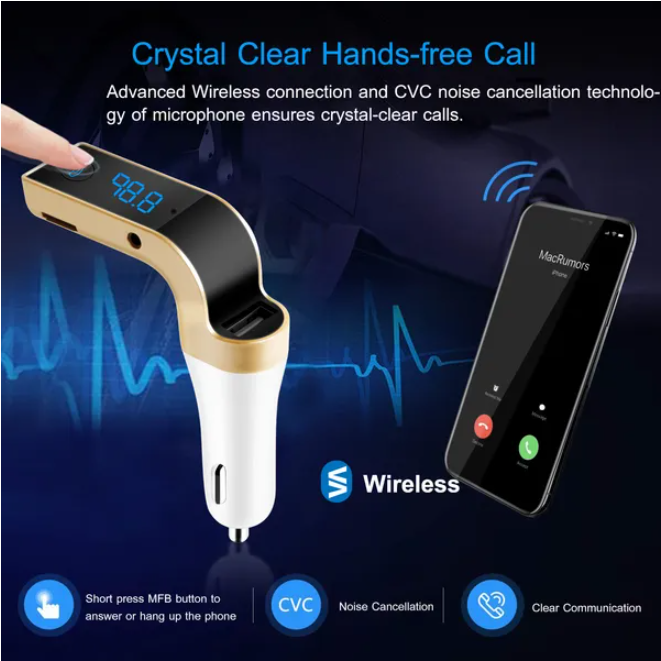 [vendor] Car Wireless FM Transmitter USB Charger Hands