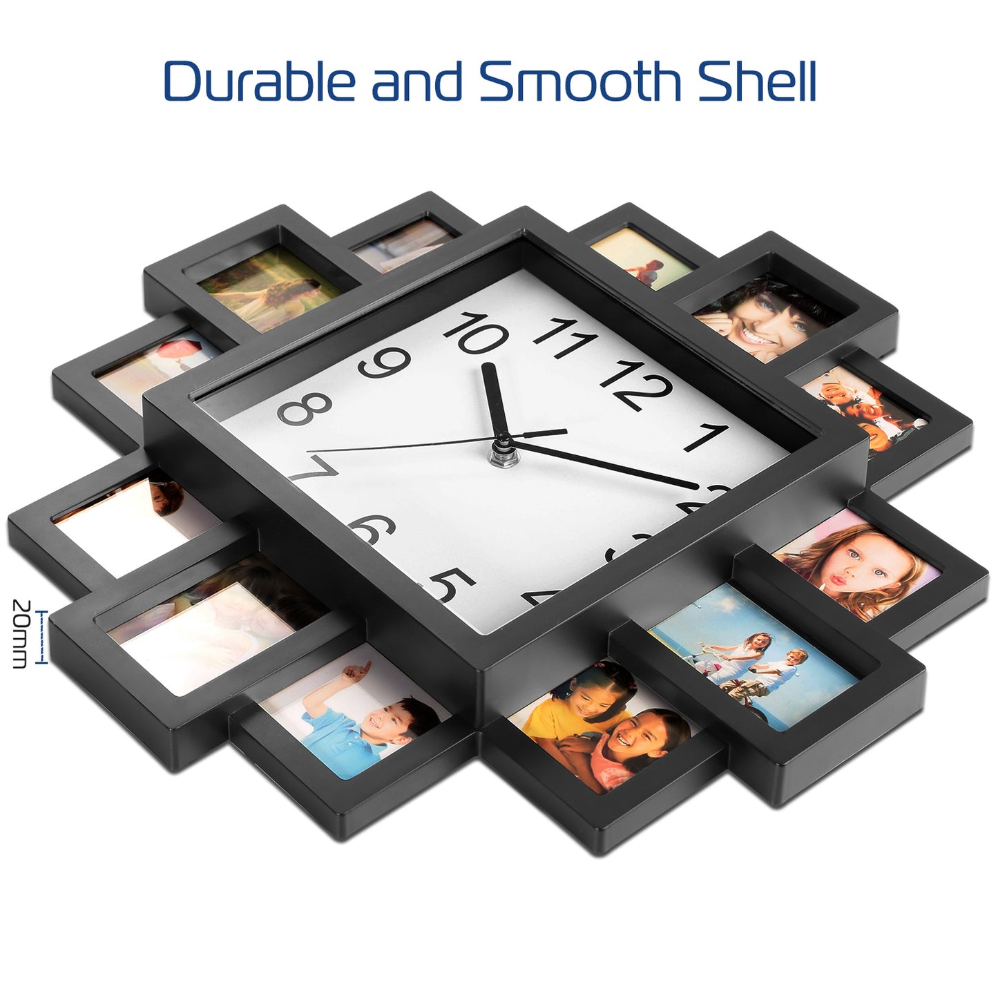 [vendor] 1Pc Photo Frame Clock Picture Collage 12-Picture Display