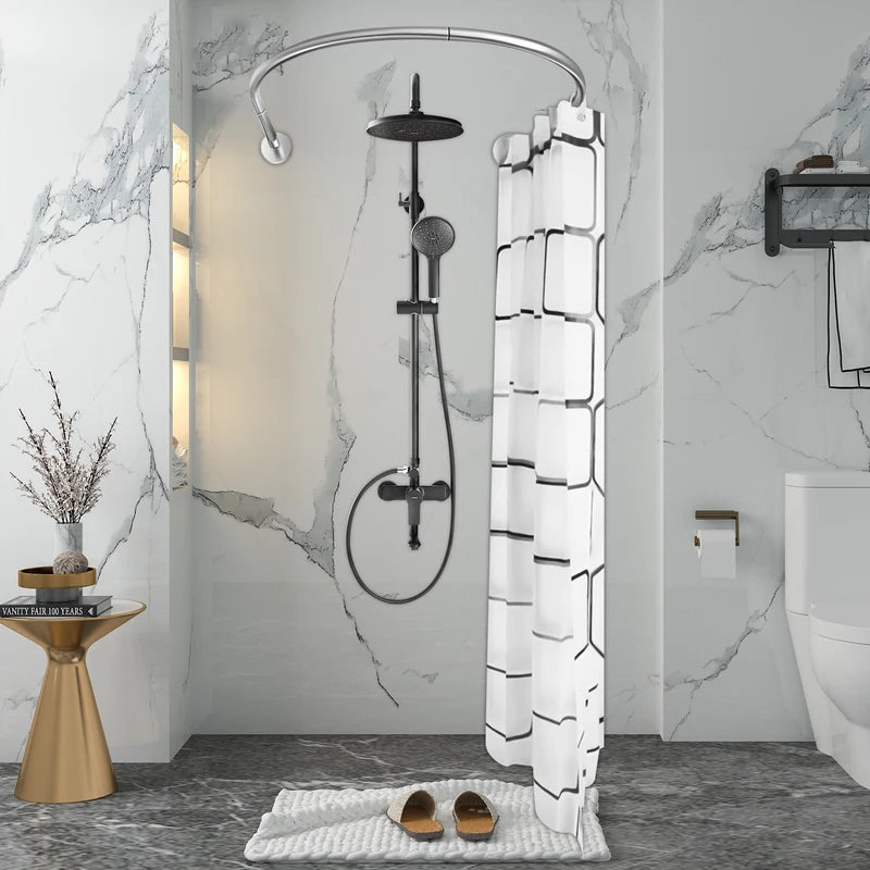 [vendor] U Shape Shower Curtain Rod Retractable 0.9-1.3m Home