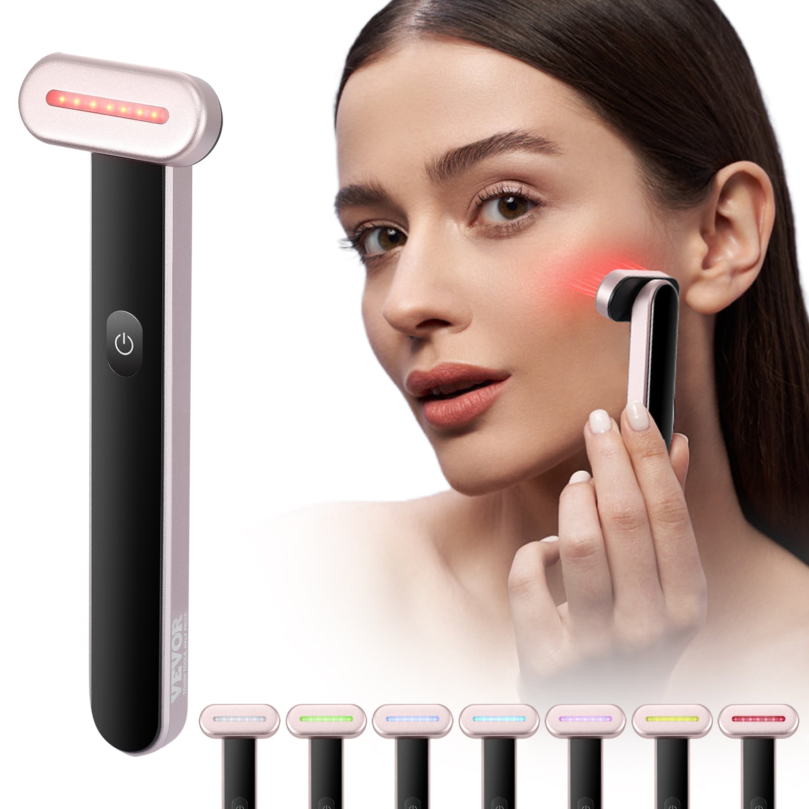 [vendor] VEVOR Red Light Therapy Wand For Face, 7Color LED Facial