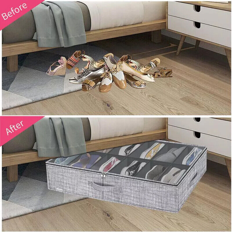 [vendor] Under Bed Shoe Box 12 Pairs Storage Organiser Closet