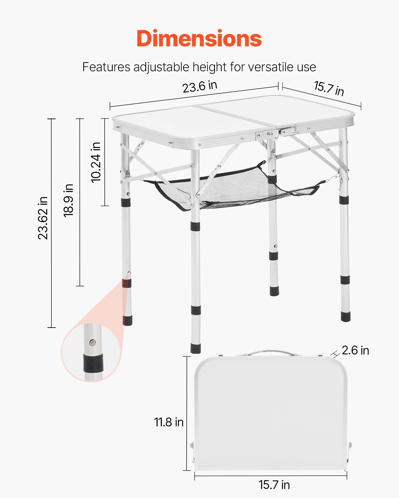 [vendor] 2ft Folding Portable Camping Table Aluminum Outdoor