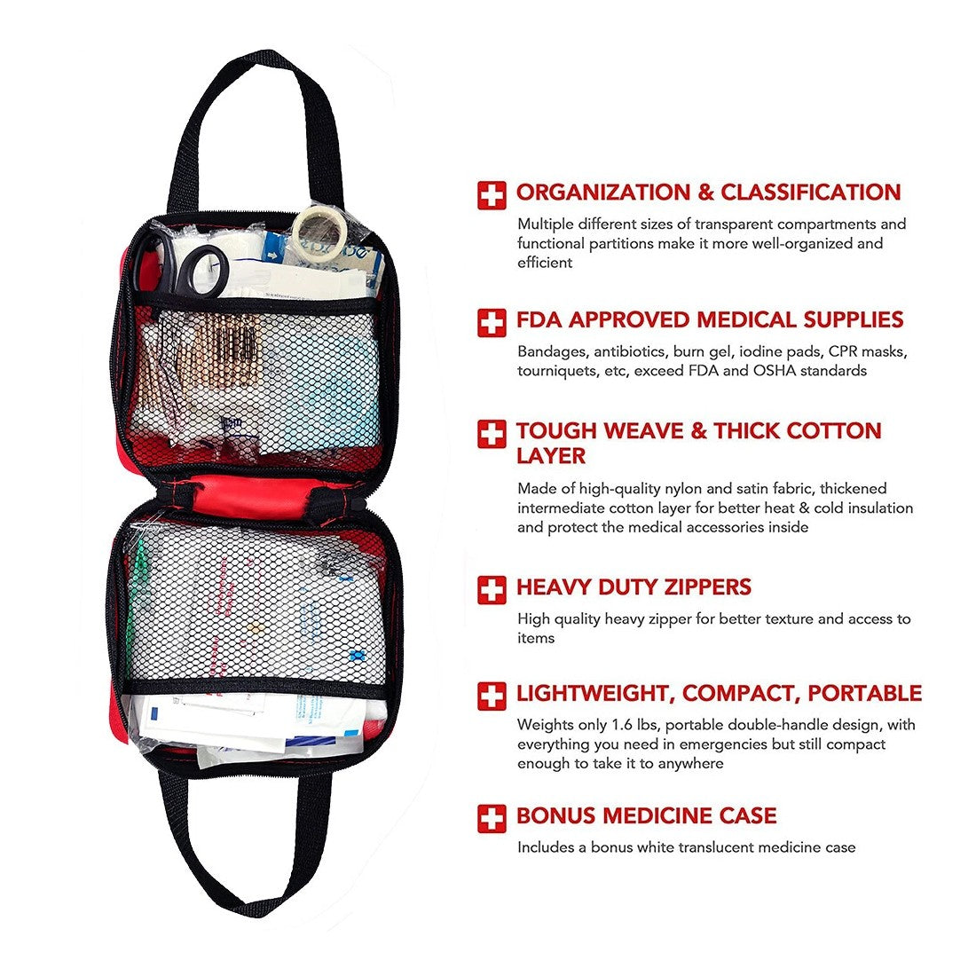 [vendor] 391 PIECE FIRST AID KIT BAG MEDICAL EMERGENCY KIT.