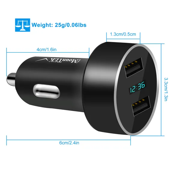[vendor] Dual USB Car Charger Adapter Aluminum Alloy Fast Car