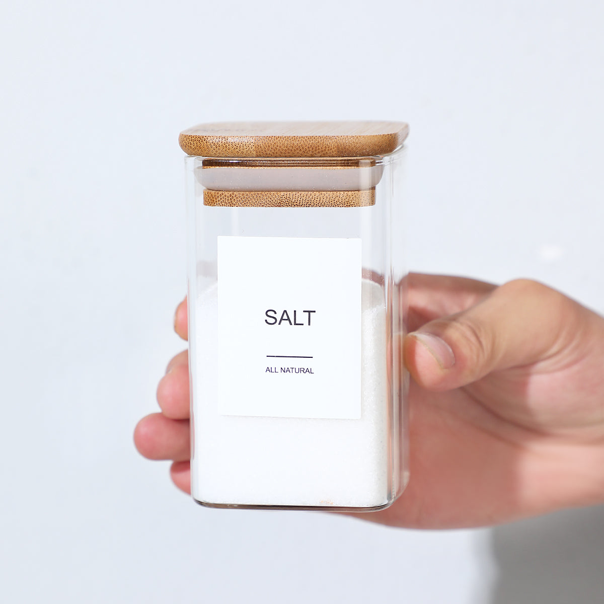 [vendor] 12Pcs Square Spice Jars With 72 Stickers, Kitchen Pepper