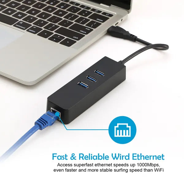 [vendor] 3 Ports USB 3.0 Hub Gigabit Ethernet Adapter 10/100/1000