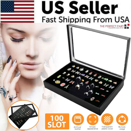[vendor] Slots Jewelry Ring Display Organizer Tray Holder