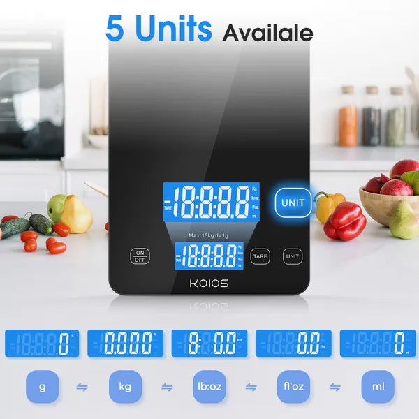 [vendor] KOIOS Food Scale, 33lb/15kg Digital Kitchen Scale Grams