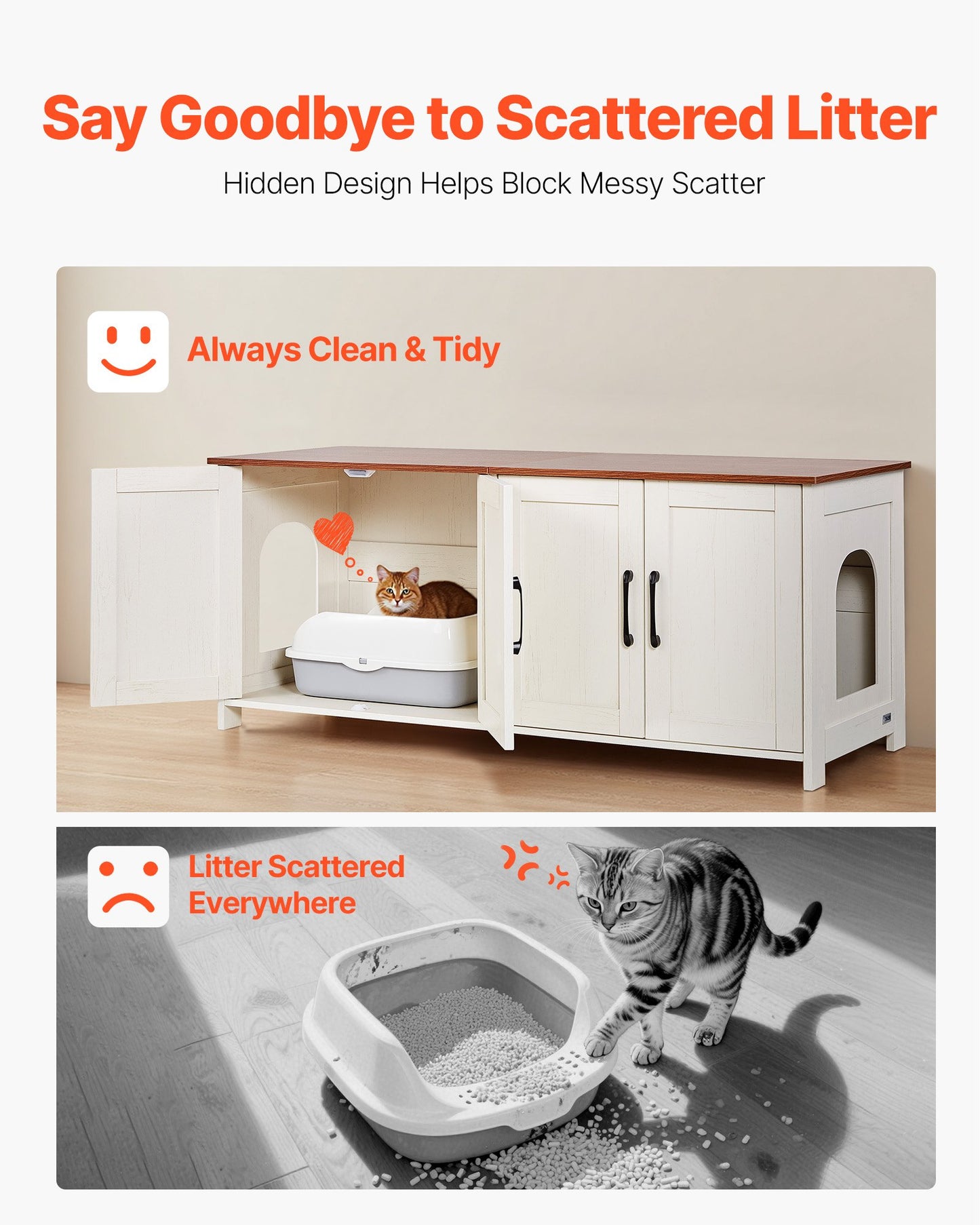 [vendor] Cat Litter Box Enclosure For Multi Cats, 47.2 In Hidden Litter Box