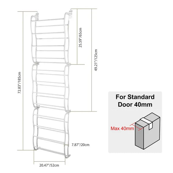 [vendor] 36 Pairs Over-The-Door Shoe Rack 12 Layers Wall Hanging