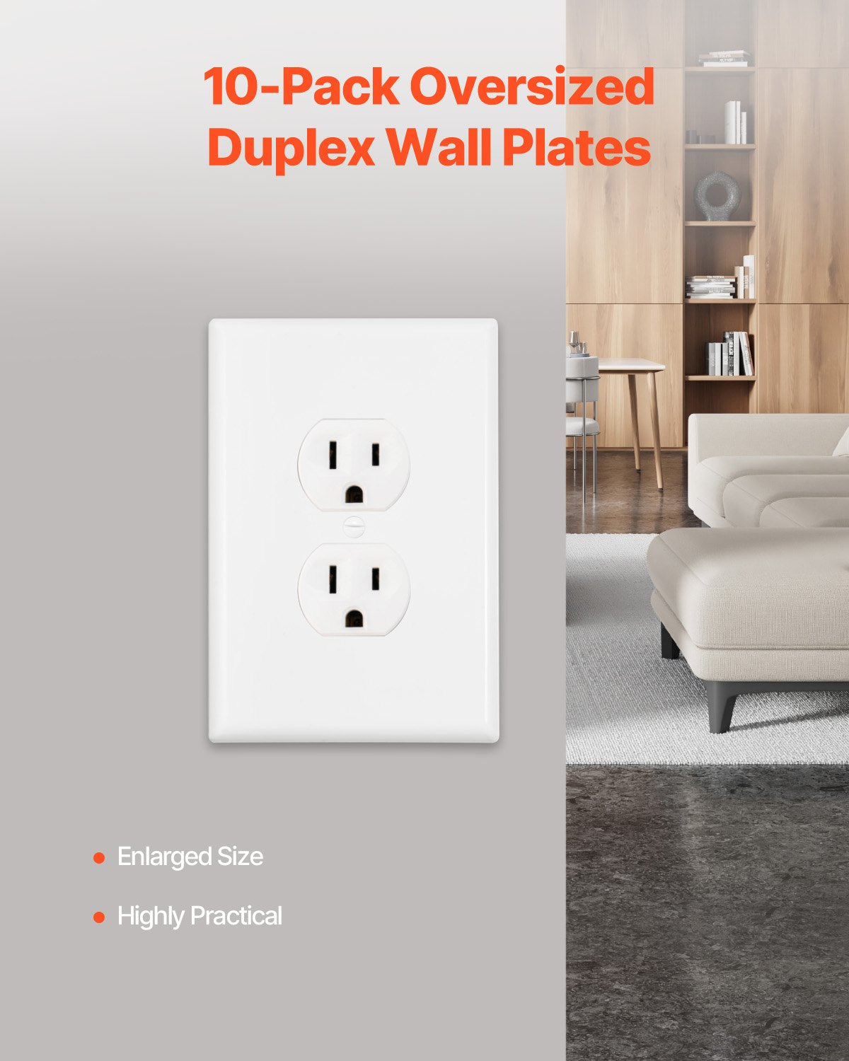 [vendor] 1-Gang Duplex Outlet Covers, 10 Pack Standard Size Wall