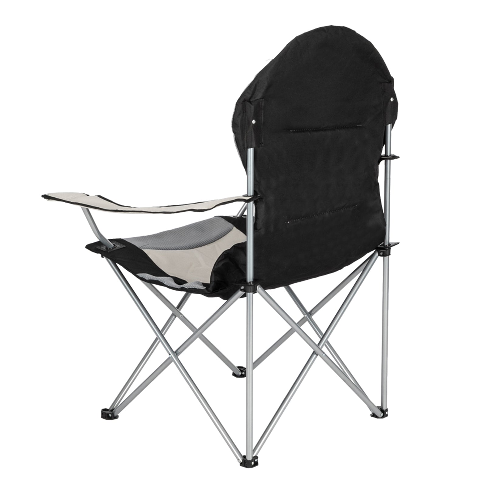 [vendor] Camping Chair, Grey Iron Frame, Off-white