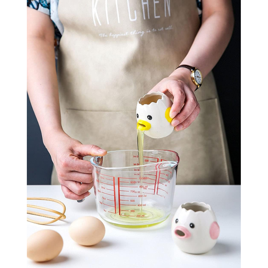 [vendor] LuoCoCo Novelty Ceramic Chicken Egg Yolk Separator Cute