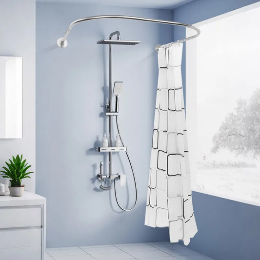 [vendor] U Shape Shower Curtain Rod Retractable 0.9-1.3m Home