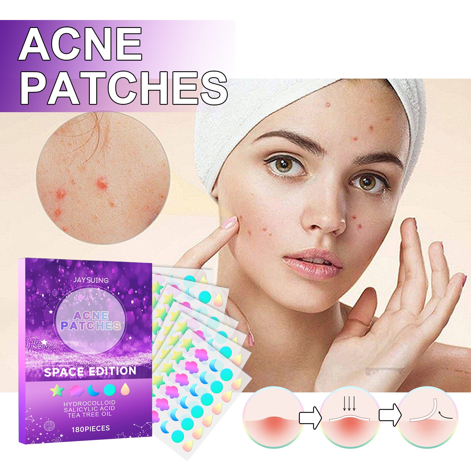 [vendor] Space Edition Acne Patches, 180 Pcs Hydrocolloid Pimple