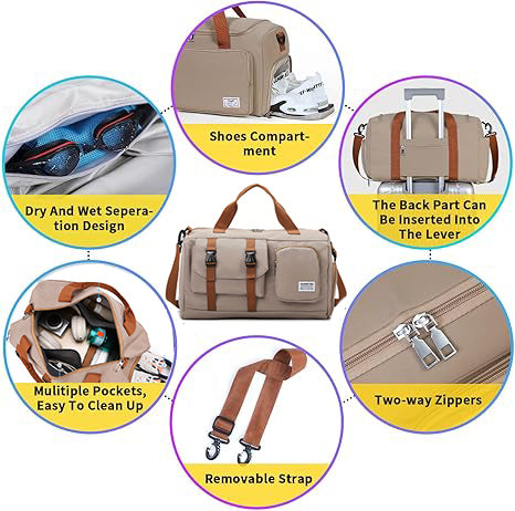 [vendor] Minimalist Sports Duffel Bag ,Large Capacity Gym Tote