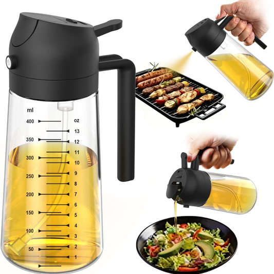 [vendor] 2-in-1 Glass Olive Oil Sprayer & Dispenser 16oz 470ml -