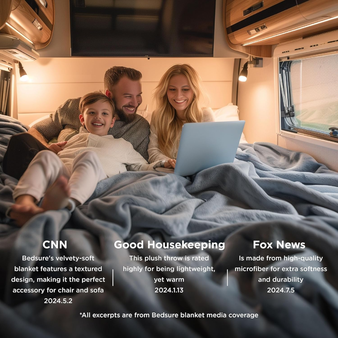 [vendor] Blankets Queen Size Grey Soft Warm Outdoor Picnic