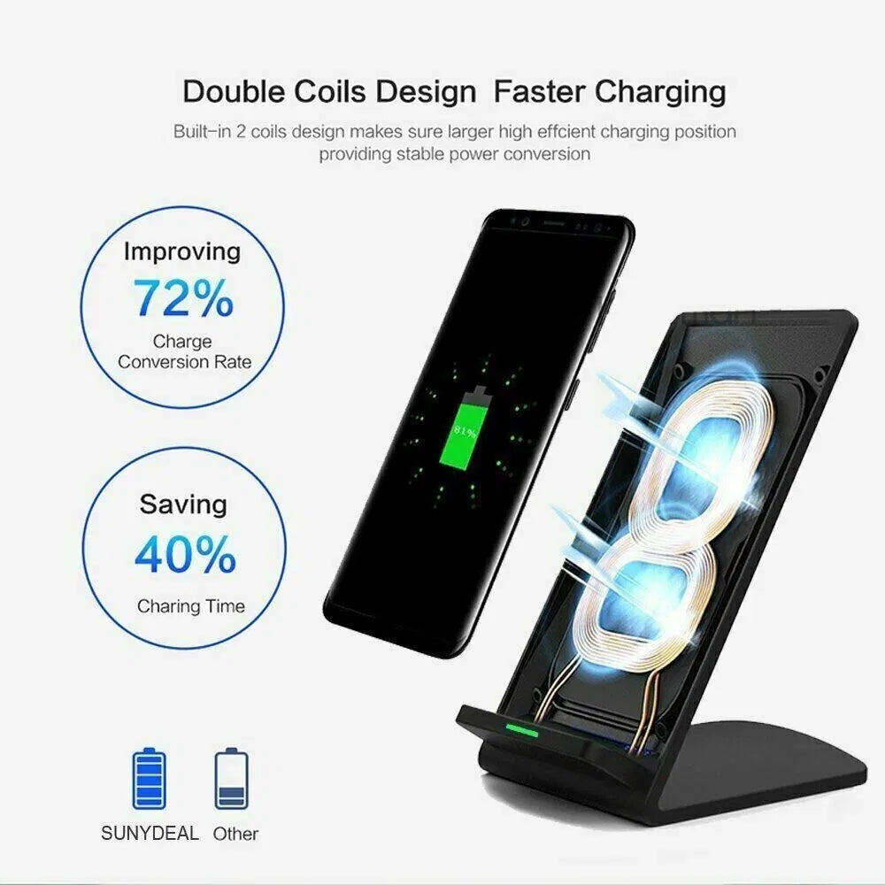 [vendor] Qi Wireless Fast Charger Charging Pad Stand Dock For