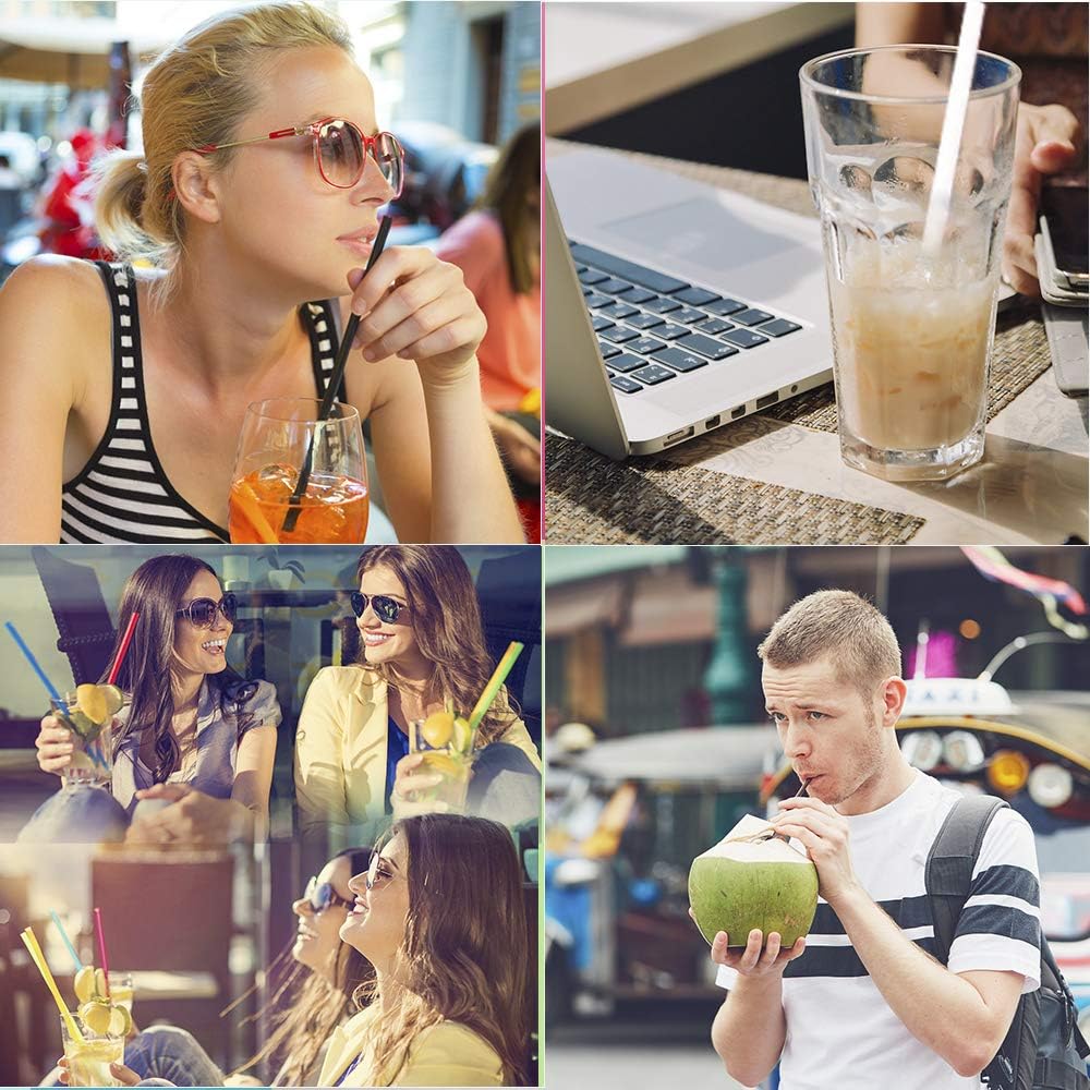 [vendor] Plastic Straws, Reusable Clear Transparent Straight