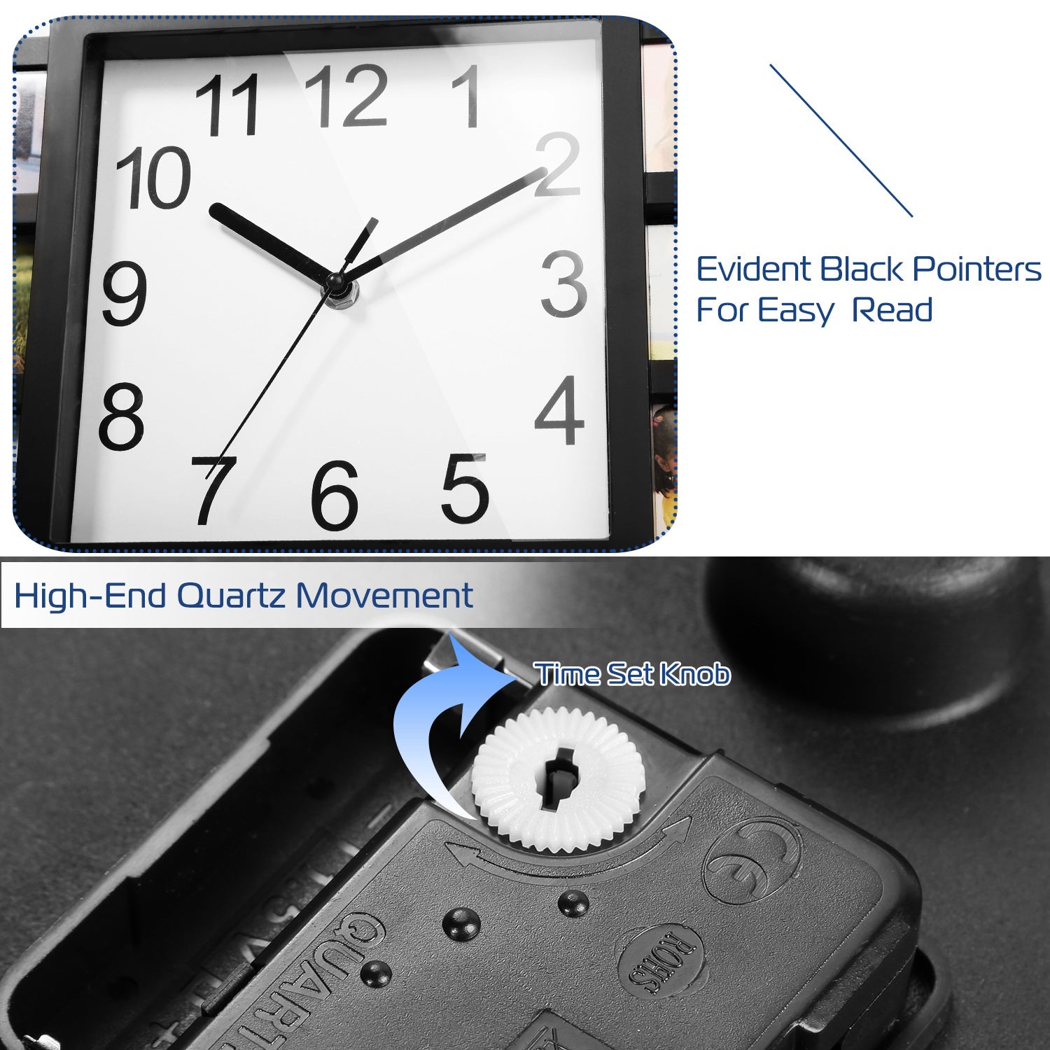 [vendor] 1Pc Photo Frame Clock Picture Collage 12-Picture Display