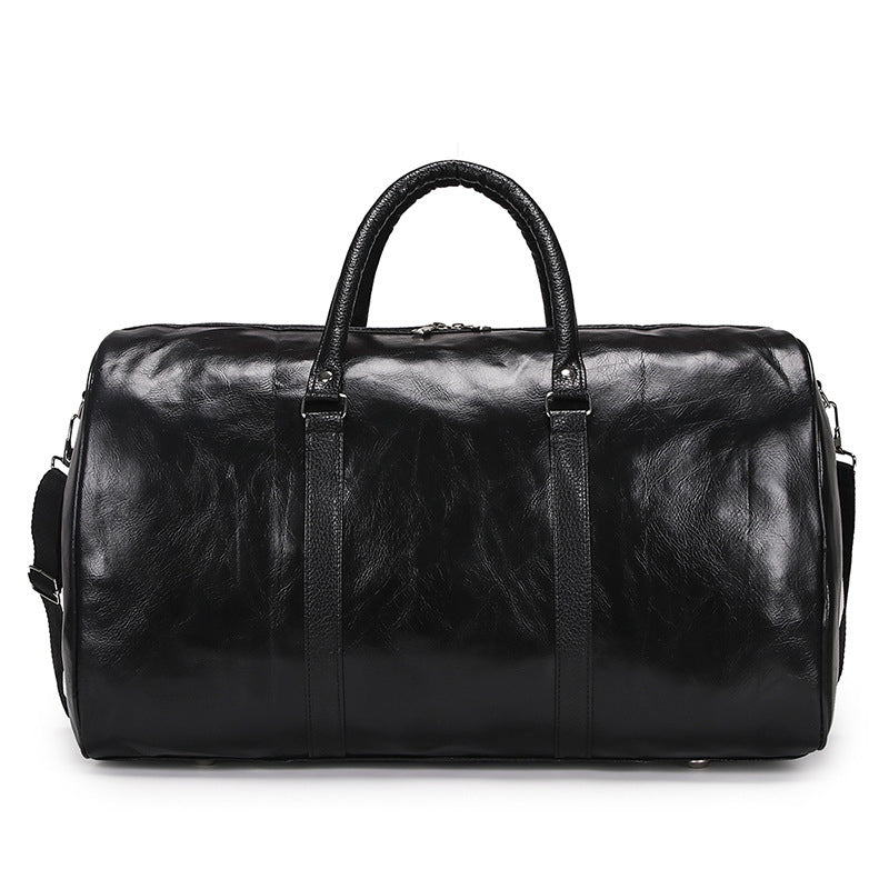 [vendor] Men PU Leather Duffle Gym Bag Weekend Bag Luggage Travel