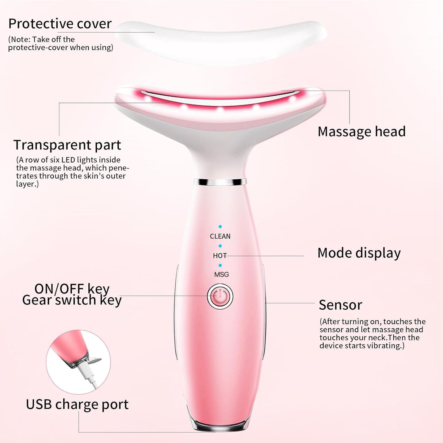 [vendor] Neck Face Massager, Skin Care Face Massage Tool, 3-in-1