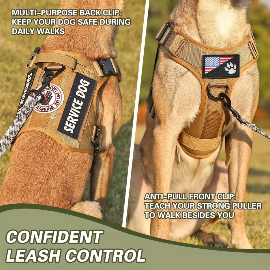 [vendor] Tactical Pet Chest Service Dog Harness Vest Adjustable Reflective