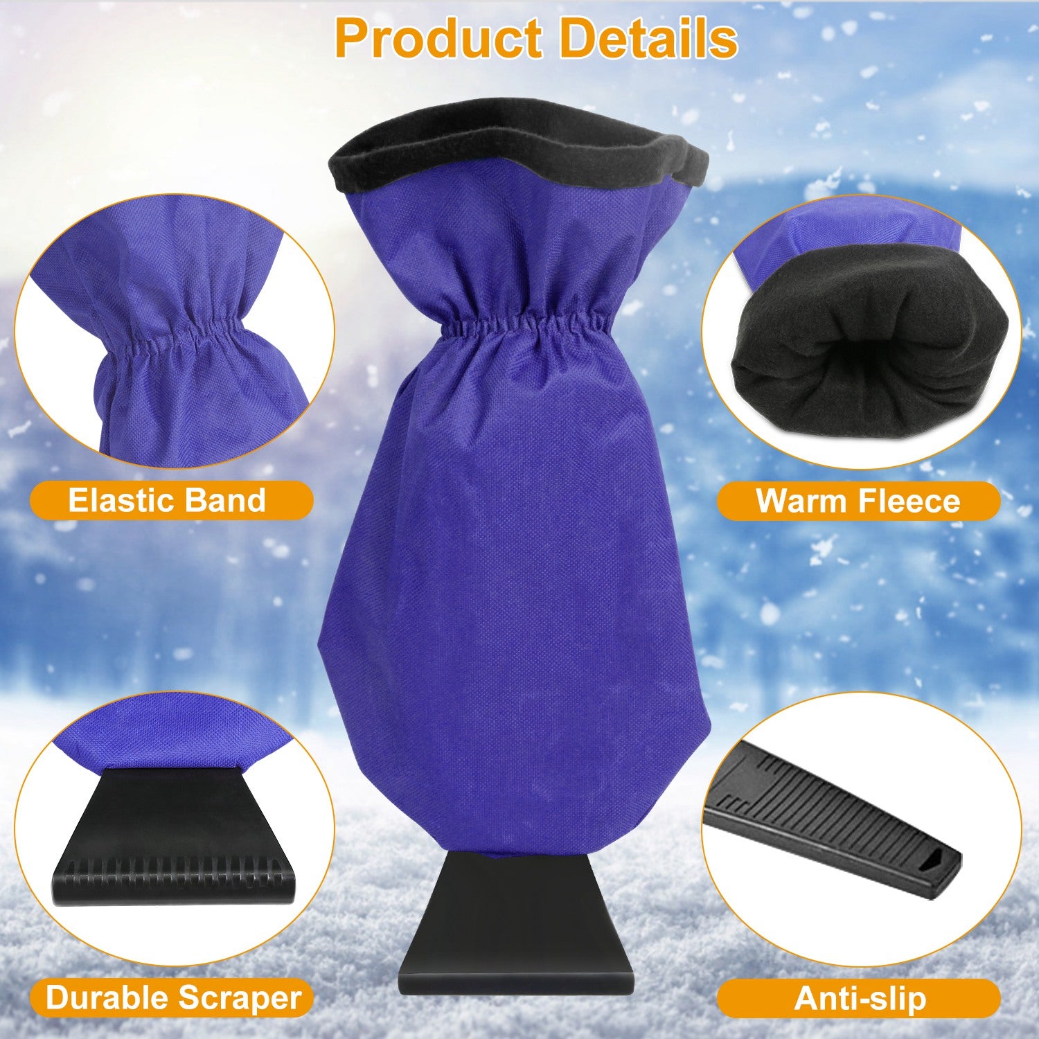 [vendor] 1Pc Ice Scraper Glove Car Windshield Snow Scraper