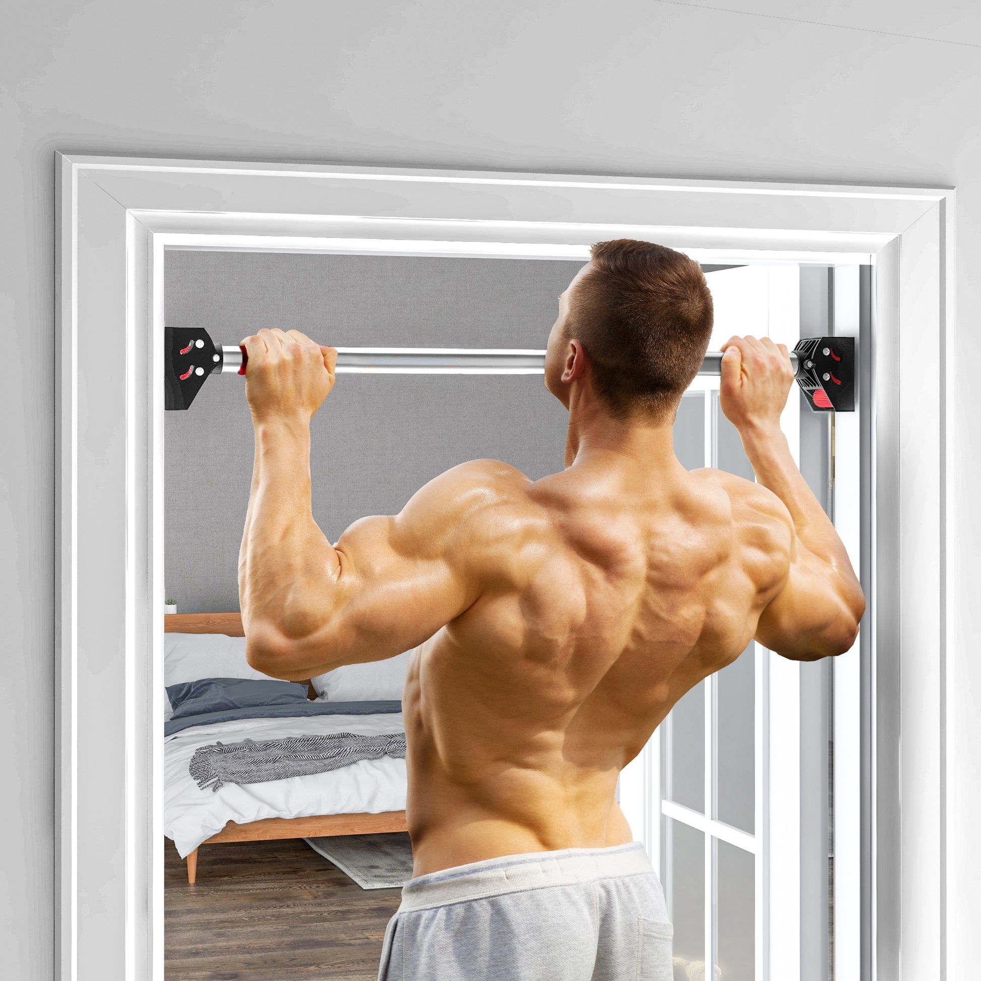 [vendor] SPORTNOW Doorway Pull Up Bar, No Screws Door Frame Chin