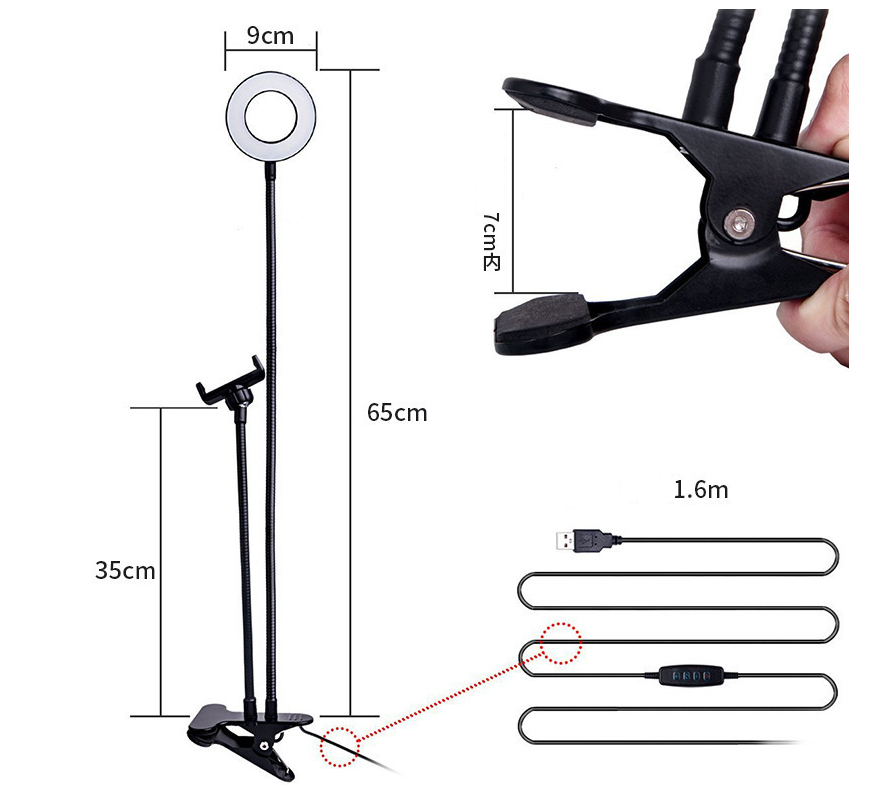 [vendor] LED Selfie Ring Light for Live Adjustable Makeup