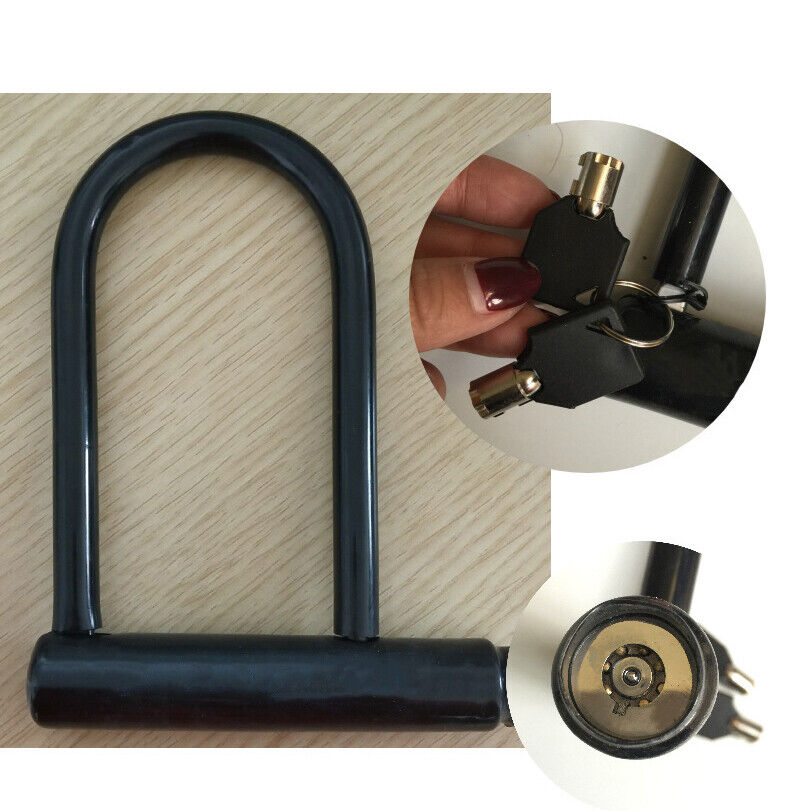 [vendor] U Shaped Bike Lock Plum Pin W Two Keys Heavy Duty Cable