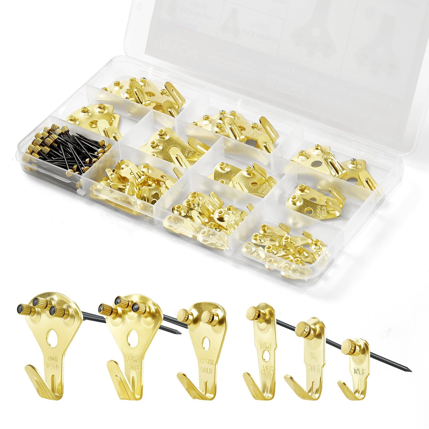 [vendor] 130Pcs Picture Frame Hangers With Nails Metal Photo