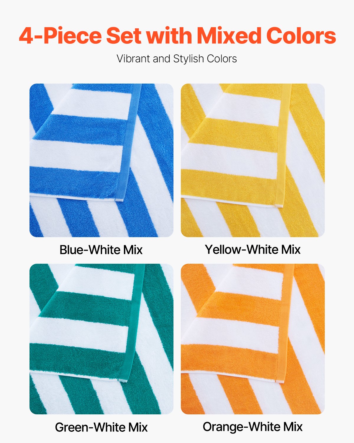 [vendor] Beach Towel 4 Pack Large Pool Towel 30 X 60 In