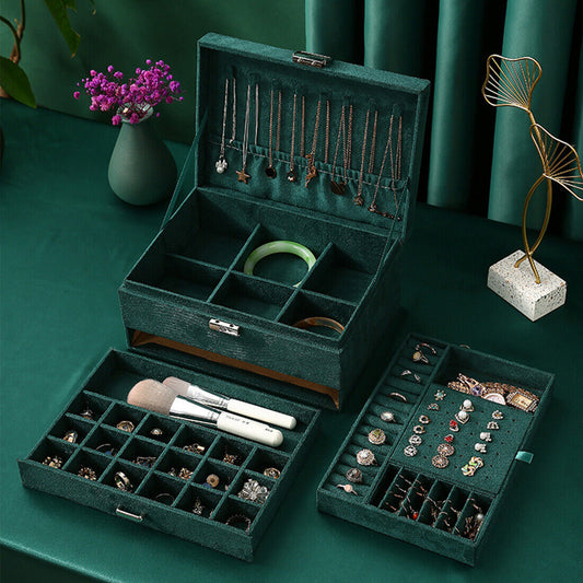 [vendor] 3 Layer Large Jewelry Box, Necklace Jewelry Storage