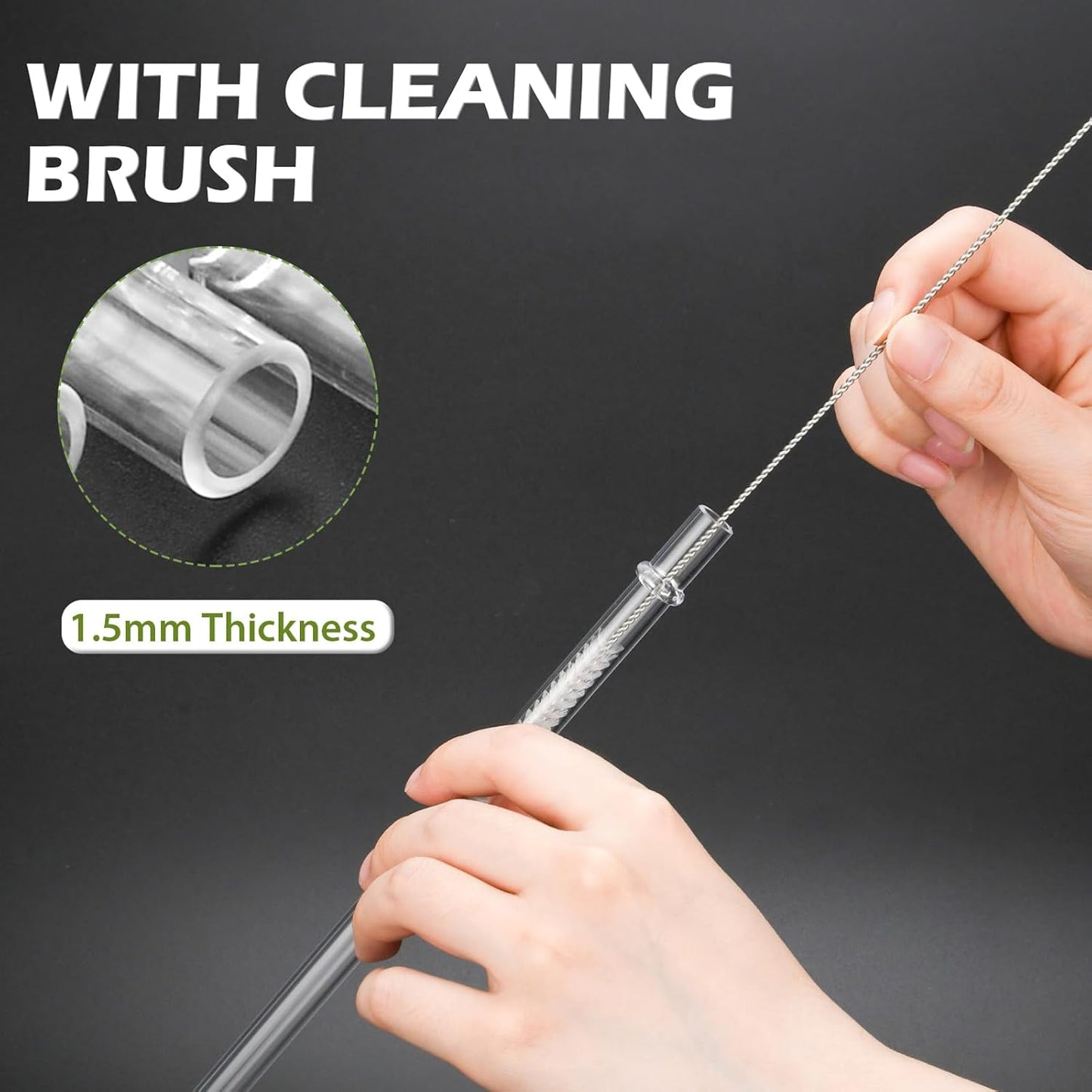 [vendor] Plastic Straws, Reusable Clear Transparent Straight