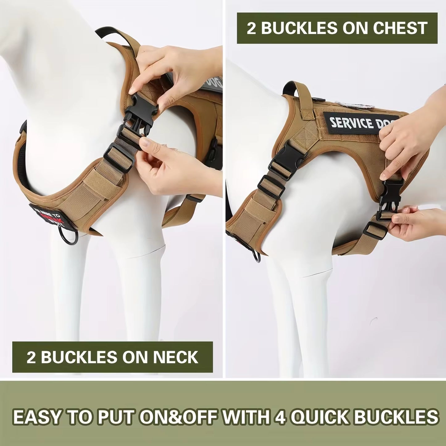 [vendor] Tactical Pet Chest Service Dog Harness Vest Adjustable Reflective