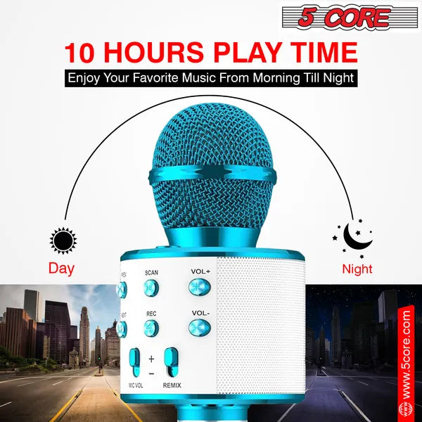 [vendor] 5 Core Microphone Wireless Karaoke Mic With Speaker 3 In