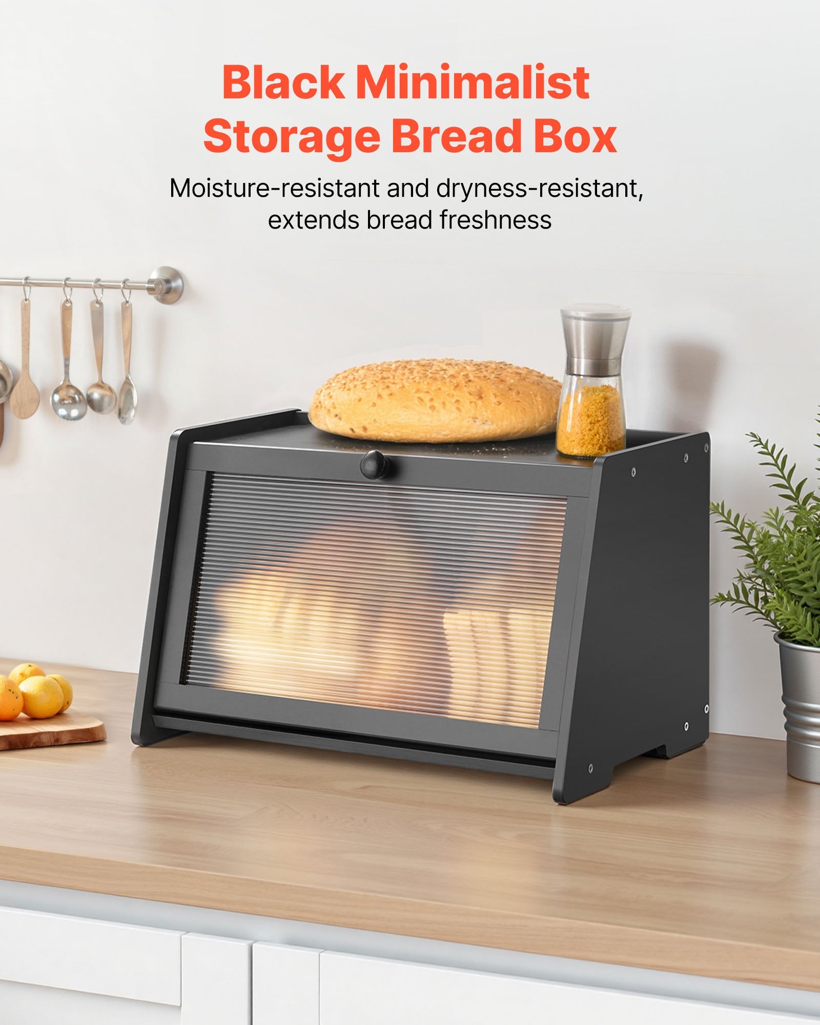 [vendor] Bread Box For Kitchen Counter Large Capacity Bamboo