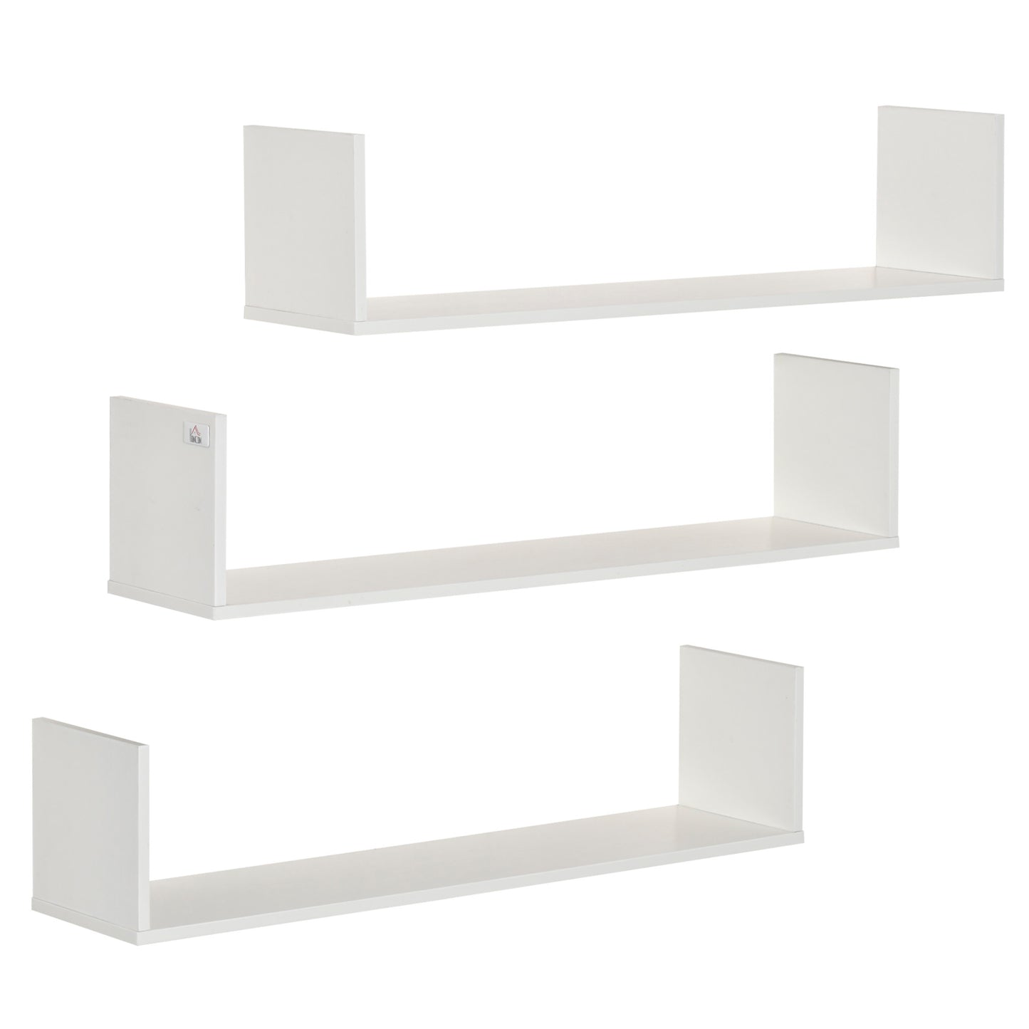 [vendor] Set Of 3 Wooden U-Shaped Floating Shelves Set, 80cm Wall