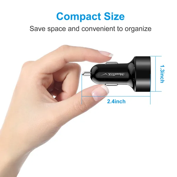 [vendor] Dual USB Car Charger Adapter Aluminum Alloy Fast Car