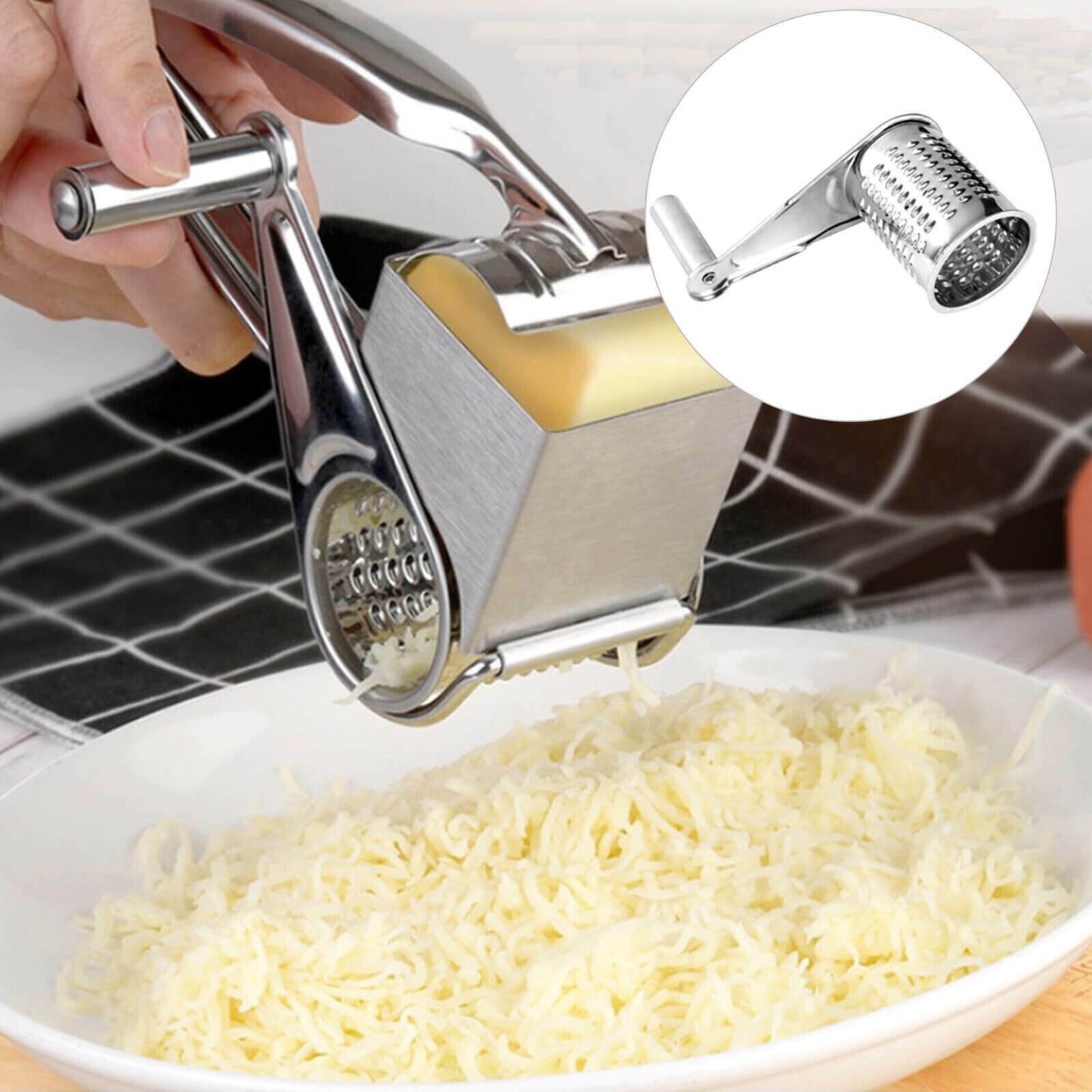 [vendor] 4PCS Stainless Steel Multifunction Rotary Cheese Grater