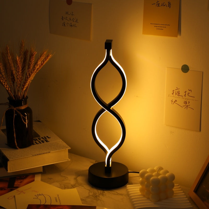 [vendor] 2Pcs Modern Wave-Shaped USB Desk Lamp With 3-Color